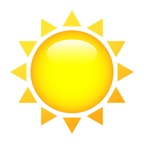 Shiny sun with rays. Yellow isolated sun vector illustration. Shiny sun with rays. Yellow isolated sun vector illustration. sonne stock illustrations