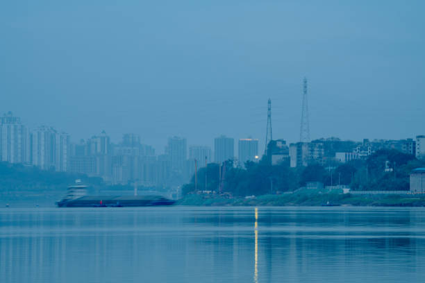 Dark lake in the morning