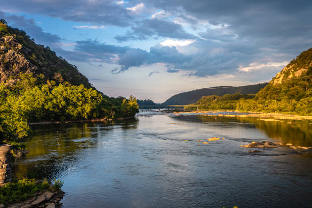 View of Potomac river from Harpers Ferry ,West Virginia, USA.