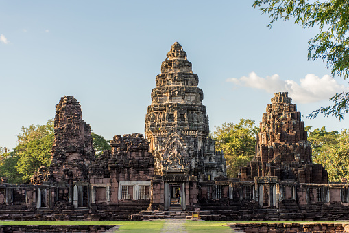 Phi mai Stone Castle, Ancient Khmer Temple in Phi Mai historical park,Nakhon Ratchasima Province, Thailand.