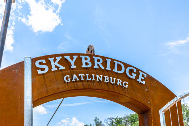 istock Skybridge Gatlinburg 's sign with blue sky background. 1372449123