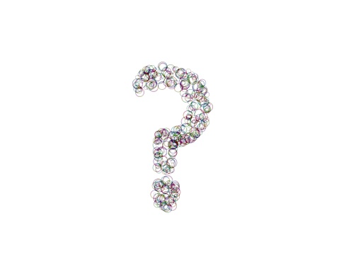 3D render of Bubble Themed Font Question Mark