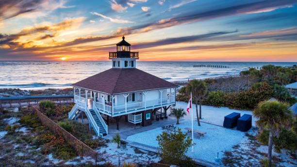 istock Boca Grande Lighthouse Fading  Sunset 1372452952