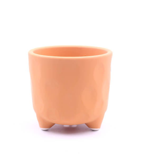 istock Beautiful brown terracotta flower pot isolated on white 1372453656