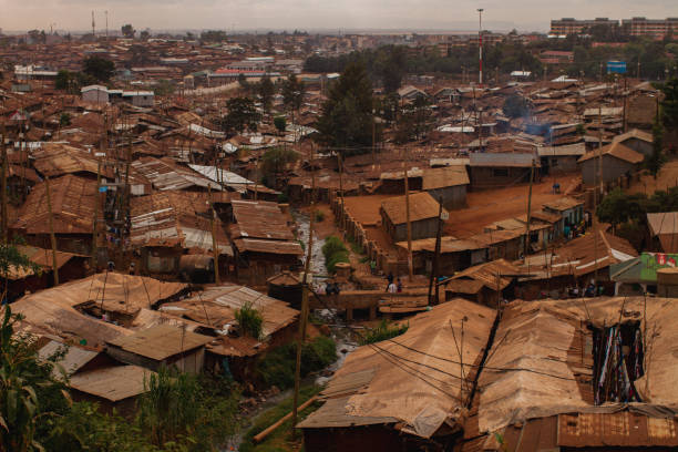 Aerial view of Kibera, Kenya