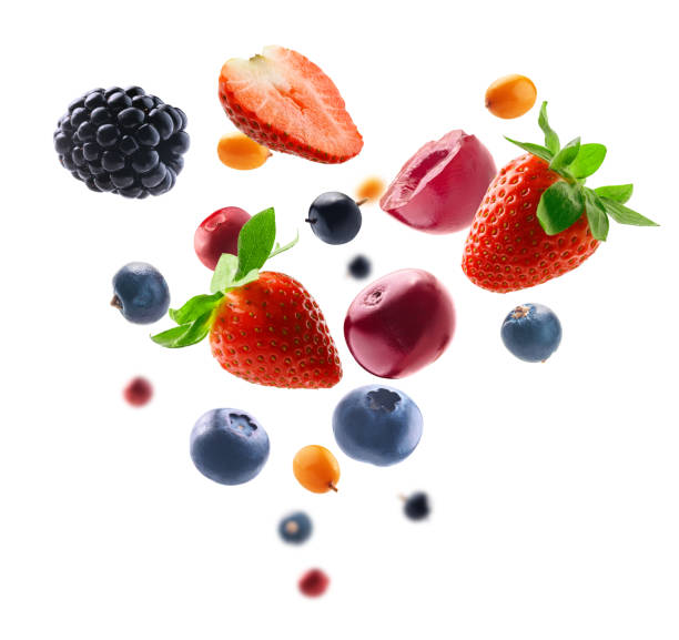 istock Many different berries in the form of a frame on a white background 1372468344
