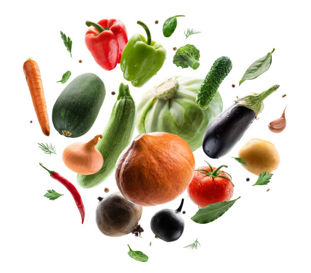 istock Large set of isolated vegetables on a white background 1372468971