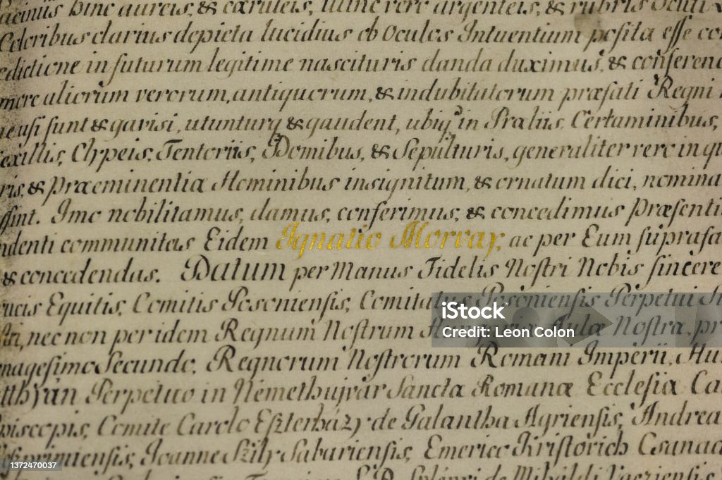 Ancient manuscript in codex, texture Abstract Stock Photo