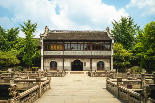 main hall of Zhaoming Academy in wuzhen, Zhejiang, China
