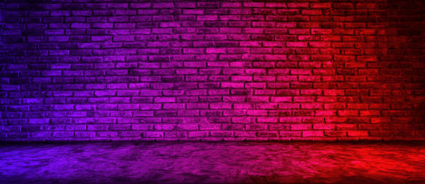 istock Dark Empty Room Gray Floor Concrete Brick Wall Garage Background. 1372479942