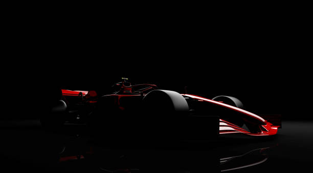 istock generic racecar (racing car) prototype, photorealistic render, silhouette on black 1372484471