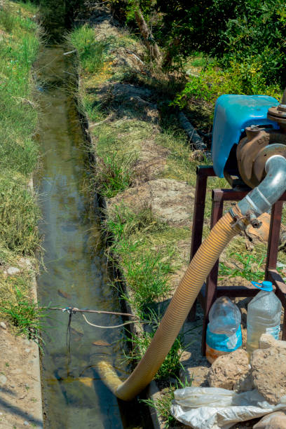 istock water pump used to irrigate the orchard 1372492353