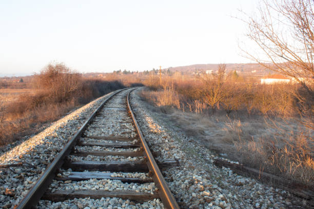 istock Sunrise on the old railway. 1372493310