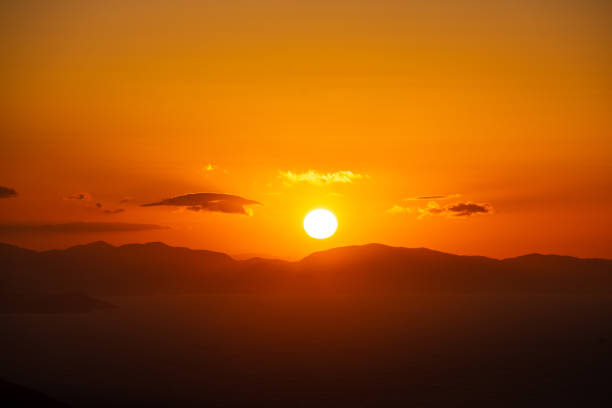 istock Sun setting on a mountain horizon at the Basque Country. 1372500231