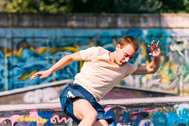 istock Parkour man training parkour 1372503762