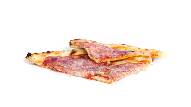 istock Pepperoni pizza isolated on a white background. Salami pizza is isolated 1372505414
