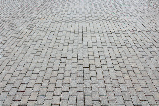 Clinker pavement. Paving slabs close-up. Vertical view. Background. Texture.