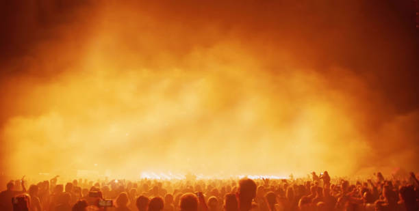 istock Crowd At Music Concert Against Sky At Night 1372514793