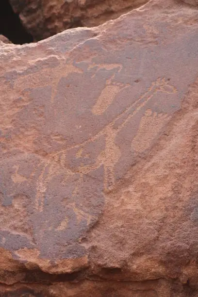 The rock paintings nearby the spring Twyfelfontein  (Area of Damara Land))  are thousands of years old and very impressive. You can see a lot different rock paintings, animals and representations of people (anthropomorphic, Adam & Eve).