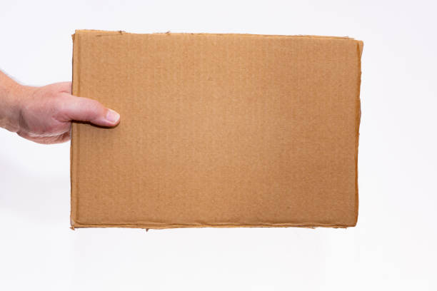istock Hand holding a cardboard sign without any legend from the side. 1372521142