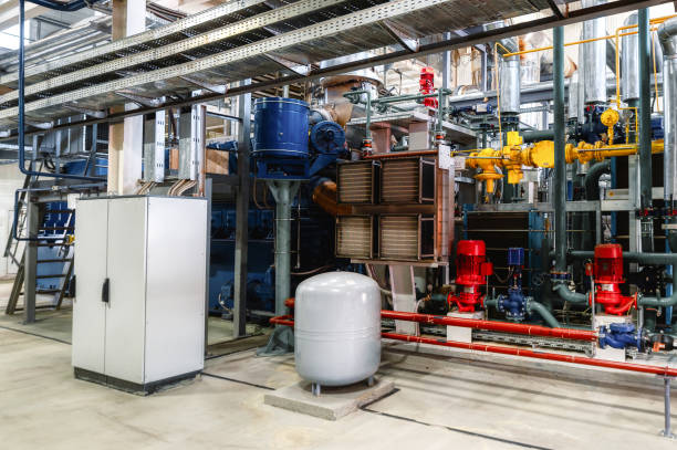 istock Industrial complex system of pipelines, valves, sensors 1372522244