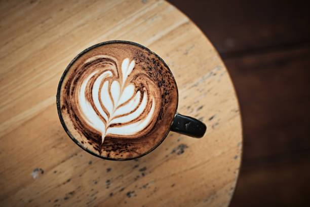 istock Selective focus cup of hot latte art coffee 1372524000