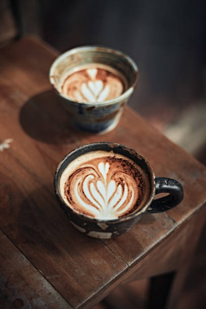 istock Selective focus cup of hot latte art coffee 1372524176