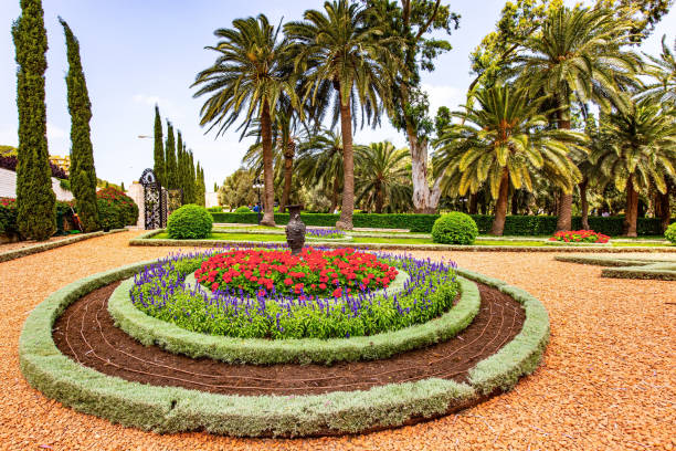 istock Luxurious flower bed in small square 1372524353