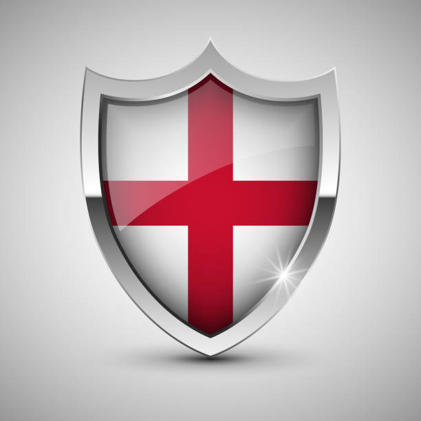 EPS10 Vector Patriotic shield with England flag colors. EPS10 Vector Patriotic shield with England flag colors. An element of impact for the use you want to make of it. fife county stock illustrations