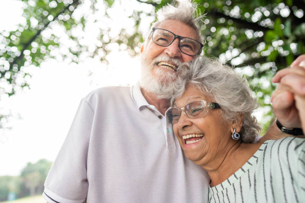 istock Senior couple enjoying life with joy 1372528651