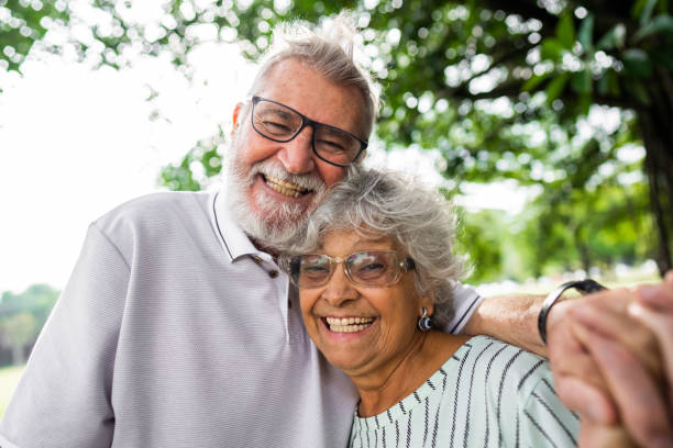 istock Senior couple enjoying life with joy 1372528656