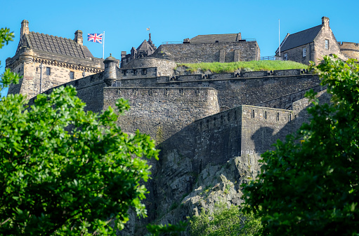 6th June 2019: Edinburgh Castle in the centre of the City of Edinburgh in Scotland, built on what is known as Castle Rock. The stone built fortification stands on steep volcanic rock that dates back 350 million years. The site is now used as a museum and is a popular tourist attraction.