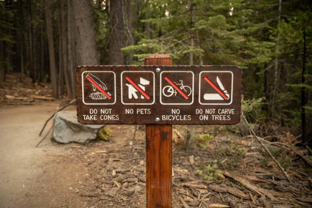 Exclusion Sign at Trail Head In Yosemite National Park