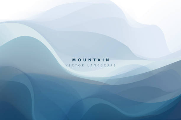 ilustrações de stock, clip art, desenhos animados e ícones de mountain landscape. mountainous terrain. vector illustration. abstract background. - blue summit