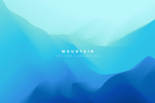 Abstract digital landscape  with flowing wave Mountain Landscape. Mountainous Terrain. Vector Illustration. Abstract Background. stock illustration landscape scenery patterns stock illustrations