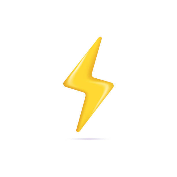 flash thunder 3d иконка объекта векторная иллюстрация элемент дизайна - thunderstorm stock illustrations