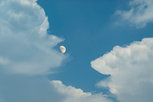 moon in the clouds