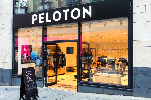 Glasgow, Scotland - A Peloton store on Buchanan Street in Glasgow's city centre.