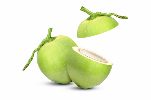 istock green coconut and coconut juice isolated on white 1372535532
