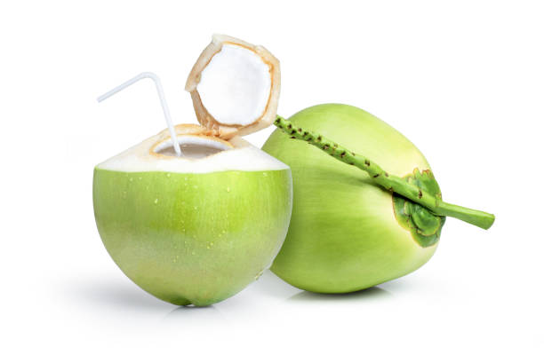 istock young green coconut fruit isolated on white background. 1372536381