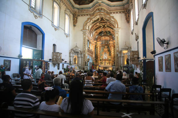 salvador, bahia, brazil - february 20, 2022: altar of the Church and Convent of Nossa Senhora da Conceicao da Lapa in the city of Salvador.