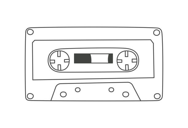 ilustraciones, imágenes clip art, dibujos animados e iconos de stock de casete de audio retro aislado sobre blanco - retro revival music audio cassette old