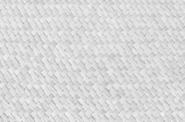 istock Pattern of white reed weaving mat with vintage style for background and design art work. 1372554462