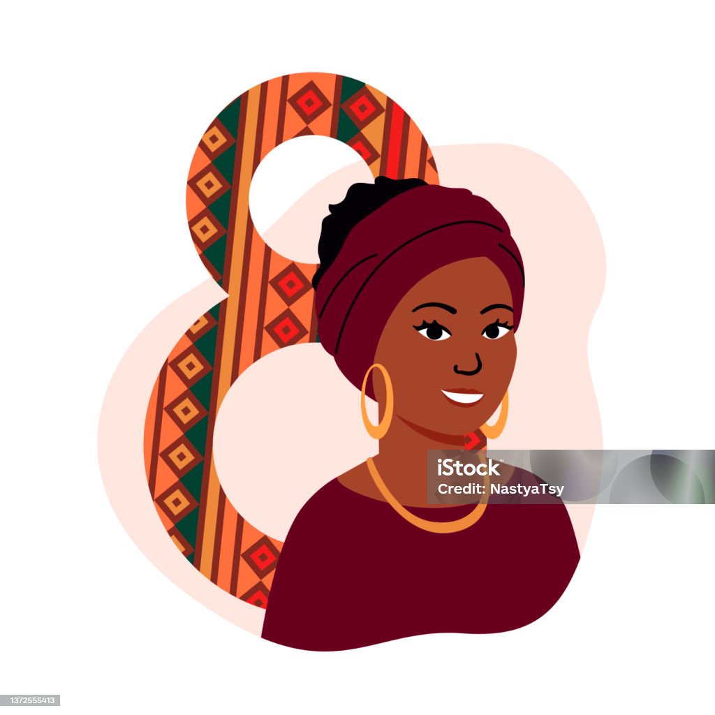 Smiling Africanamerican Woman Celebrating International Womens Day …