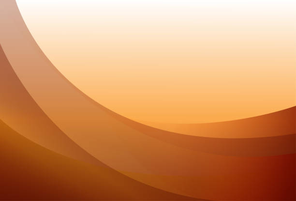 illustrazioni stock, clip art, cartoni animati e icone di tendenza di illustrazione del modello di sfondo vettoriale della tecnologia astratta beige e arancione con elementi ondulati, sfumature. - virtual background