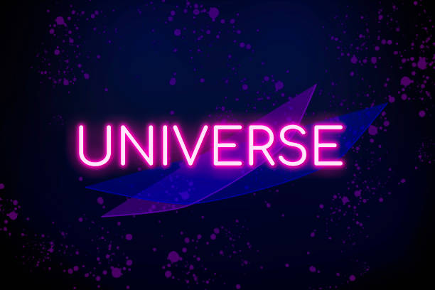 istock Universe neon banner on graphic background. 1372557347