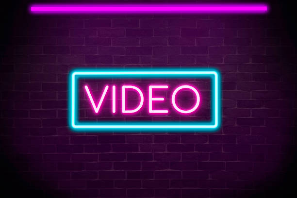 istock Video neon banner on brick wall background. 1372557405