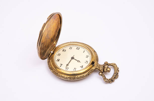 istock Vintage golden Pendant on white background 1372557707