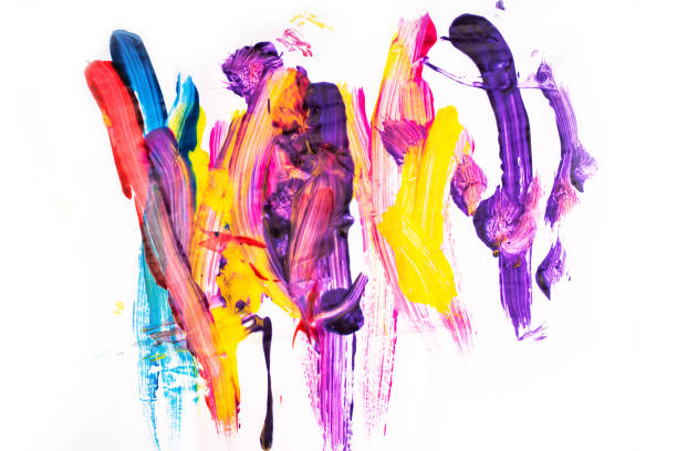Colorful thick paint with streaks from a brush background.