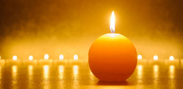 istock Japanese ZEN garden with candle light 1372559653